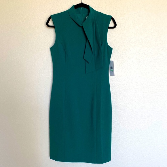 NWT Harper Rose Tie Neck Sheath Dress Sz 8 - Picture 2 of 7